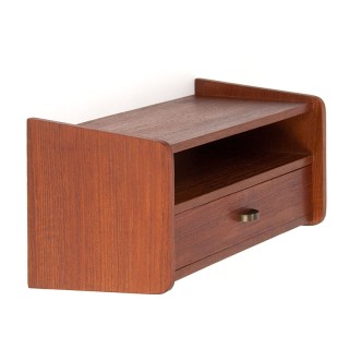 Teak Deens Mid-Century wandkastje met lade