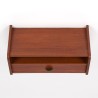 Teak Deens Mid-Century wandkastje met lade