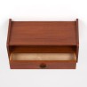 Teak Danish Mid-Century wall cabinet with drawer