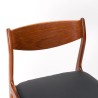 Set van 4 Deense P.E. Jørgensen eettafel stoelen in teak
