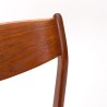 Set van 4 Deense P.E. Jørgensen eettafel stoelen in teak