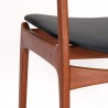 Set van 4 Deense P.E. Jørgensen eettafel stoelen in teak