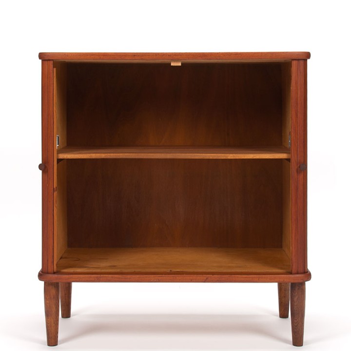Danish Mid-Century teak cabinet with tambour sliding doors