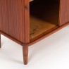 Deense Mid-Century kast in teak met jaloezie schuifdeuren