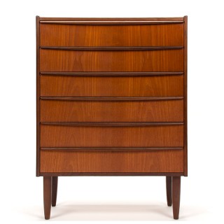 Mid-Century teakhouten Deense ladekast met 6 lades