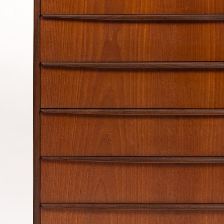 Mid-Century teakhouten Deense ladekast met 6 lades