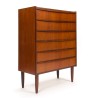 Mid-Century teakhouten Deense ladekast met 6 lades