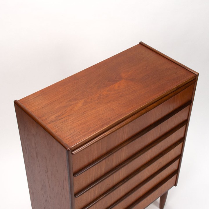 Mid-Century teakhouten Deense ladekast met 6 lades