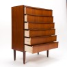 Mid-Century teakhouten Deense ladekast met 6 lades