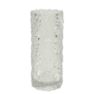 Vintage glass vase with bark texture