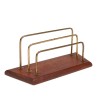 Teak/ messing Deense vintage briefhouder