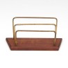 Teak/brass Danish vintage letter holder
