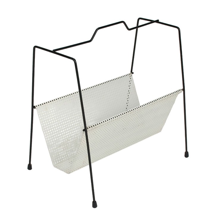 Magazine rek Mid-Century geperforeerd metalen design