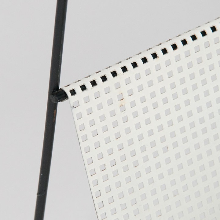 Magazine rack Mid-Century perforated metal design