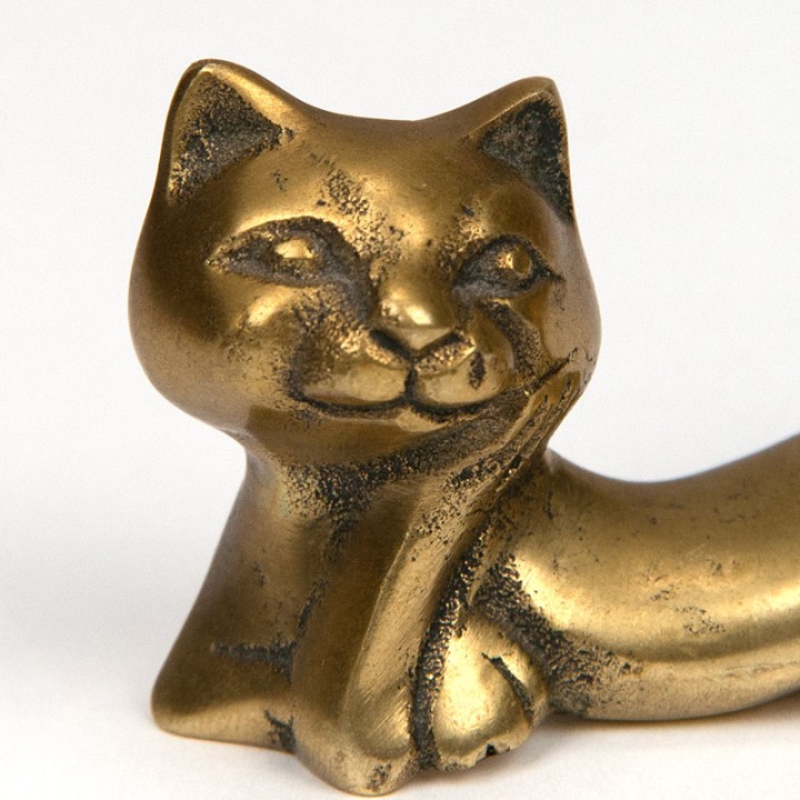 Vintage brass cat by Caravell Design