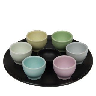 Royal Goedewaagen earthenware vintage egg set in pastel colors