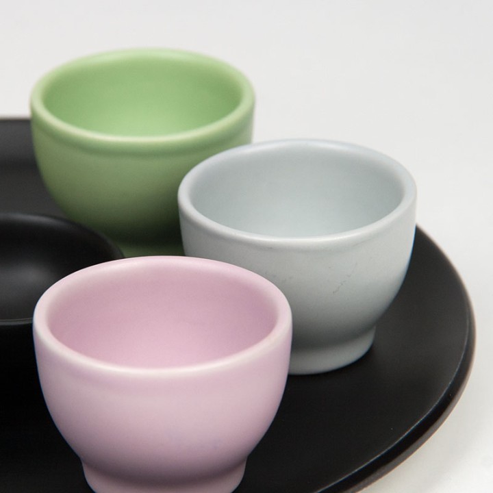 Royal Goedewaagen aardewerk vintage eierset in pastel kleuren