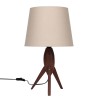 Deense teakhouten tafellamp vintage model op driepoot