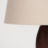 Deense teakhouten tafellamp vintage model op driepoot