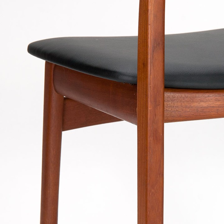 Teakhouten Mid-Century Bruno Hansen design stoel
