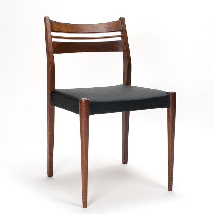 Teakhouten set van 6 Mid-Century eettafel stoelen