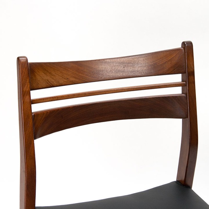 Teakhouten set van 6 Mid-Century eettafel stoelen