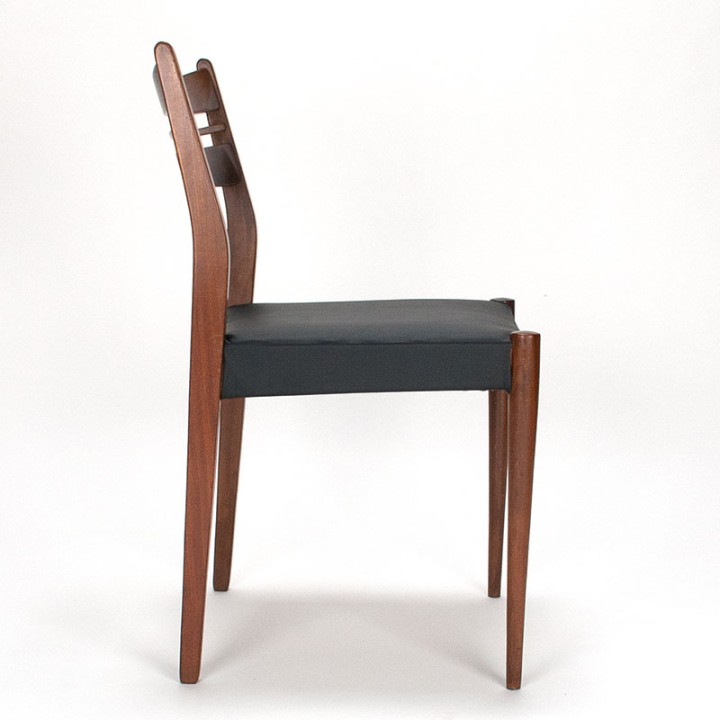 Teakhouten set van 6 Mid-Century eettafel stoelen