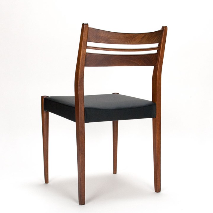 Teakhouten set van 6 Mid-Century eettafel stoelen