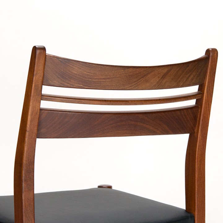 Teakhouten set van 6 Mid-Century eettafel stoelen