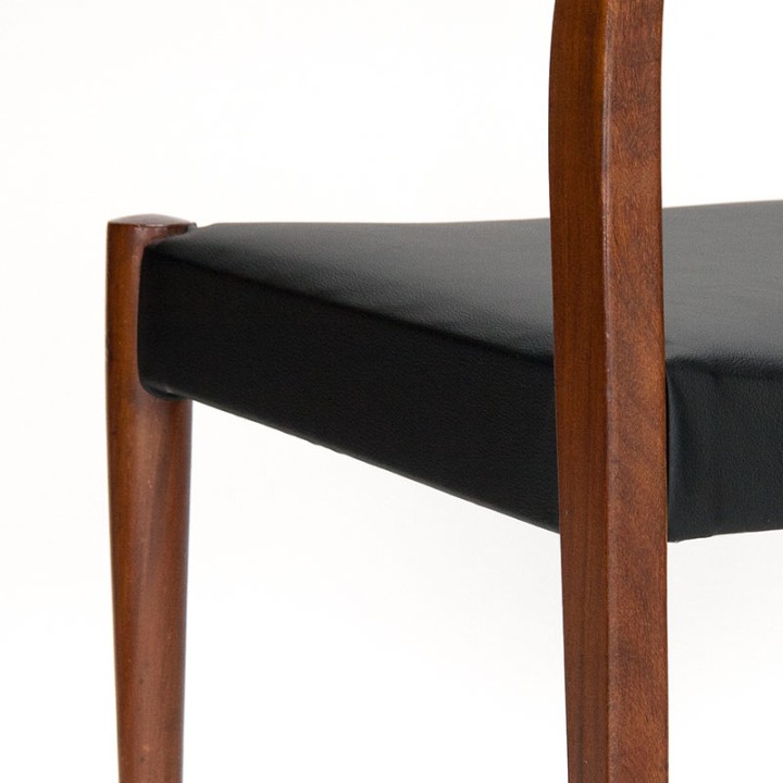 Teakhouten set van 6 Mid-Century eettafel stoelen
