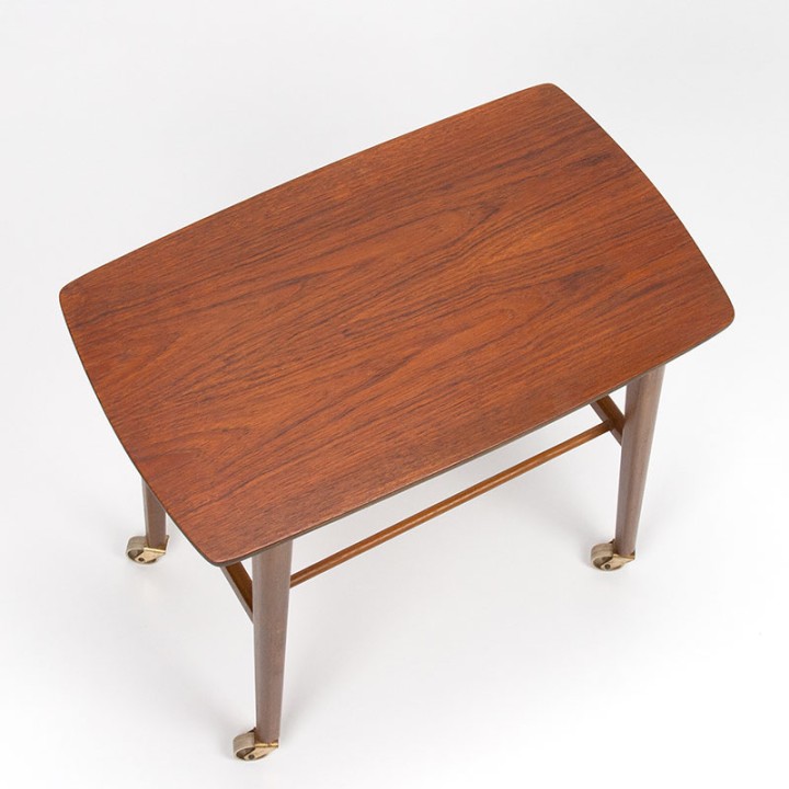 Side table Danish Mid-Century design on wheels