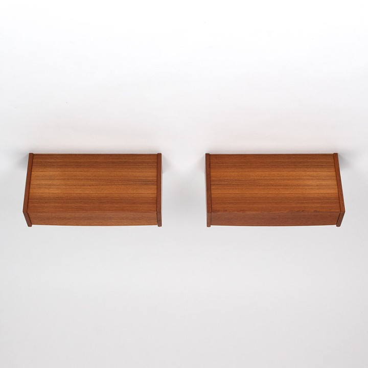 Mid-Century Danish set of 2 floating wall drawers