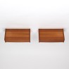 Mid-Century Deense set van 2 zwevende wandkastjes