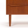 Teakhouten Mid-Century ladekast met 3 lades uit Denemarken