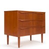 Teak Mid-Century chest of drawers with 3 drawers from Denmark