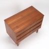 Teakhouten Mid-Century ladekast met 3 lades uit Denemarken