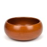 Round vintage teak serving bowl