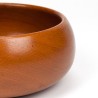 Ronde teakhouten vintage serveerschaal