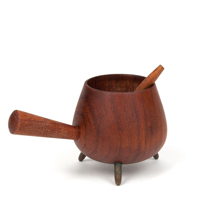 Small Danish vintage salt cellar on three legs