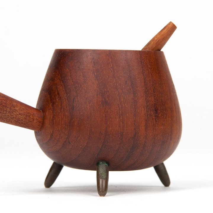 Small Danish vintage salt cellar on three legs