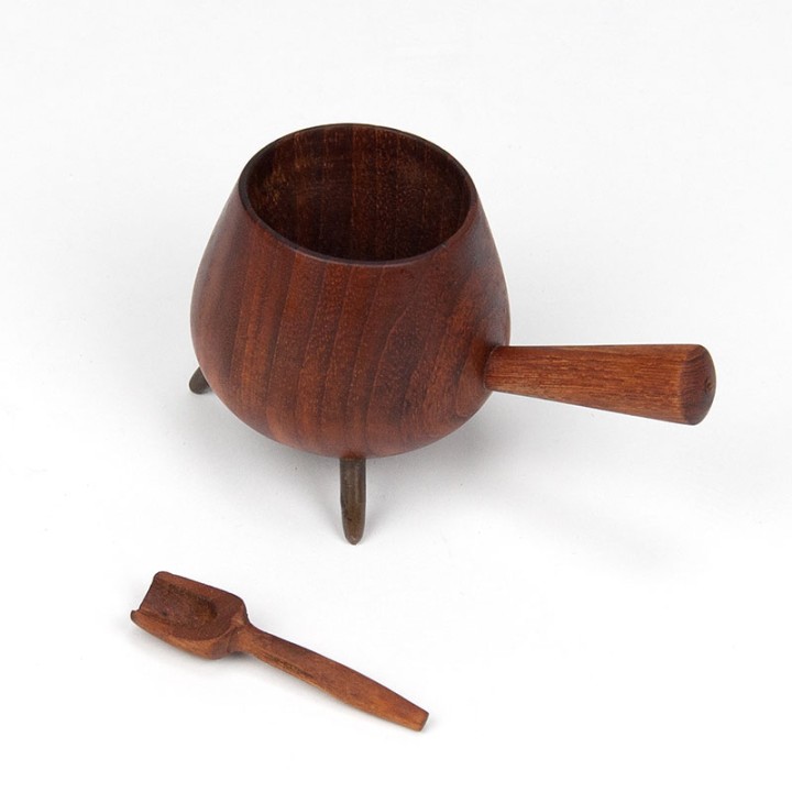 Small Danish vintage salt cellar on three legs
