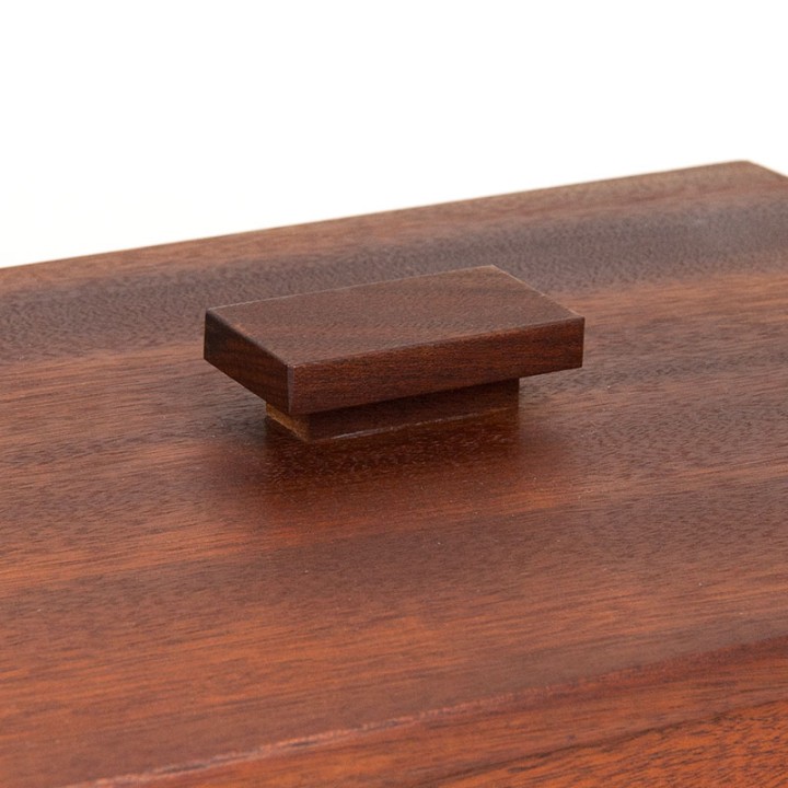 Large vintage Danish teak storage box with lid