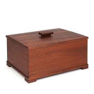 Groot model Deense teakhouten vintage opbergbox met deksel
