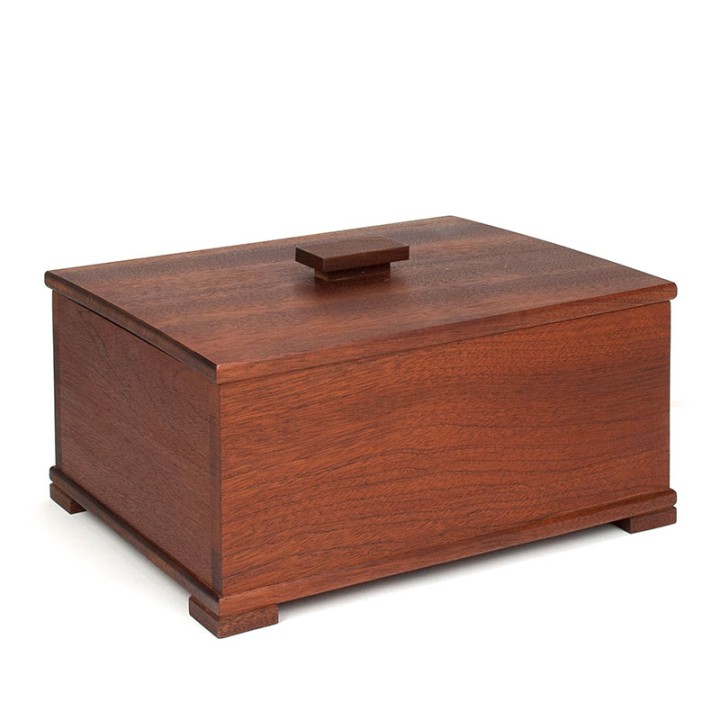 Large vintage Danish teak storage box with lid