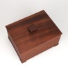 Large vintage Danish teak storage box with lid