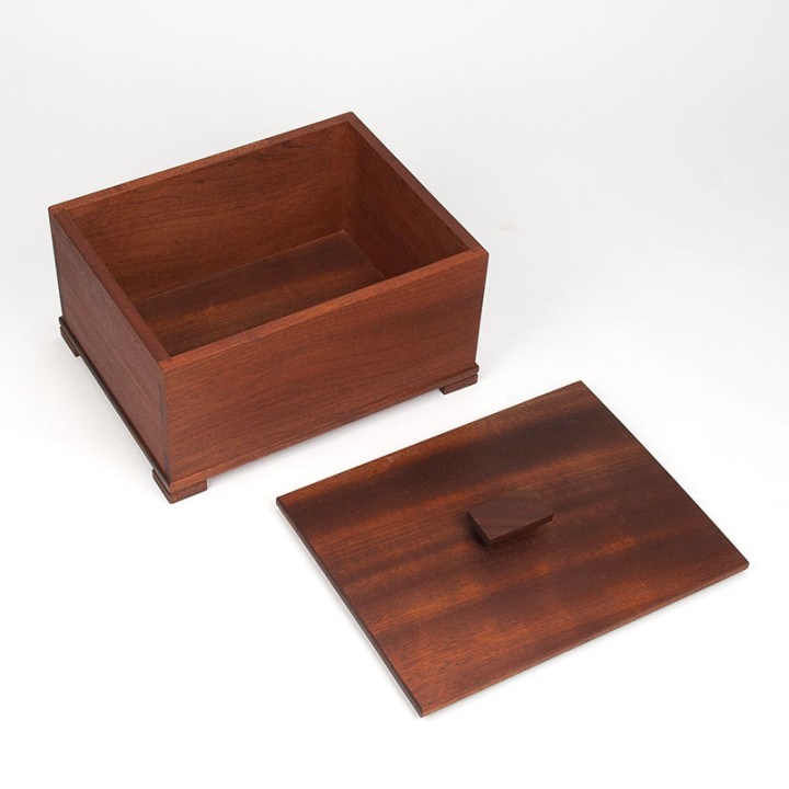 Large vintage Danish teak storage box with lid