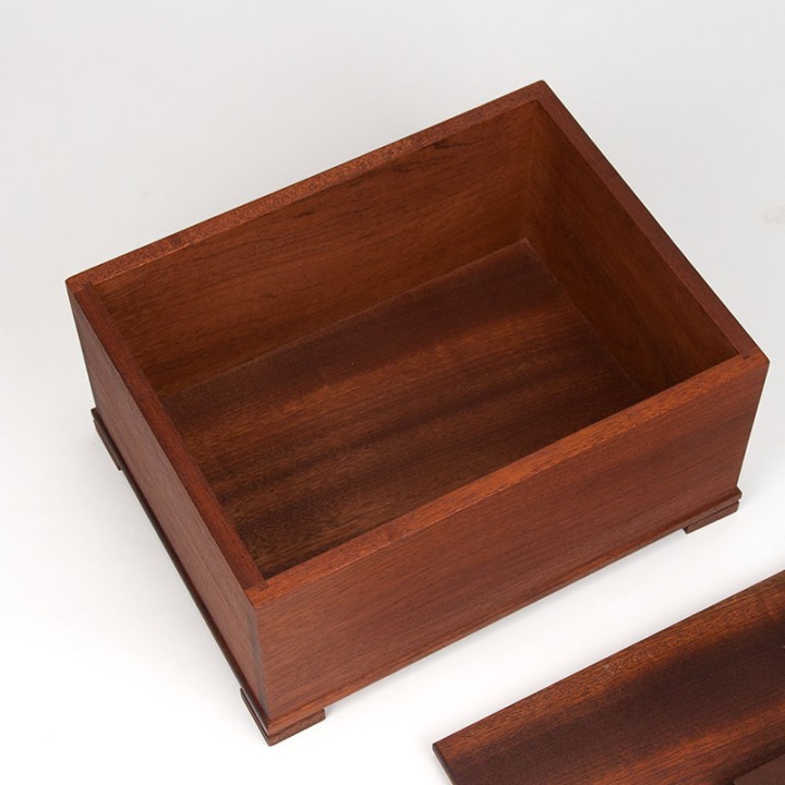 Large vintage Danish teak storage box with lid