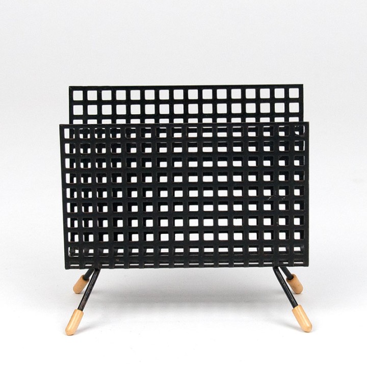Vintage letter holder made of perforated metal
