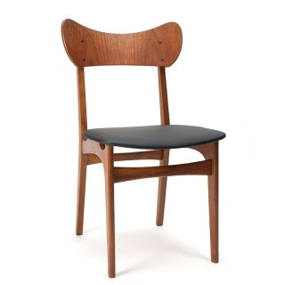 Teak/ eiken Deense Mid-Century eettafel stoel