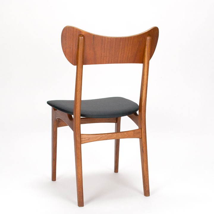 Teak/ eiken Deense Mid-Century eettafel stoel